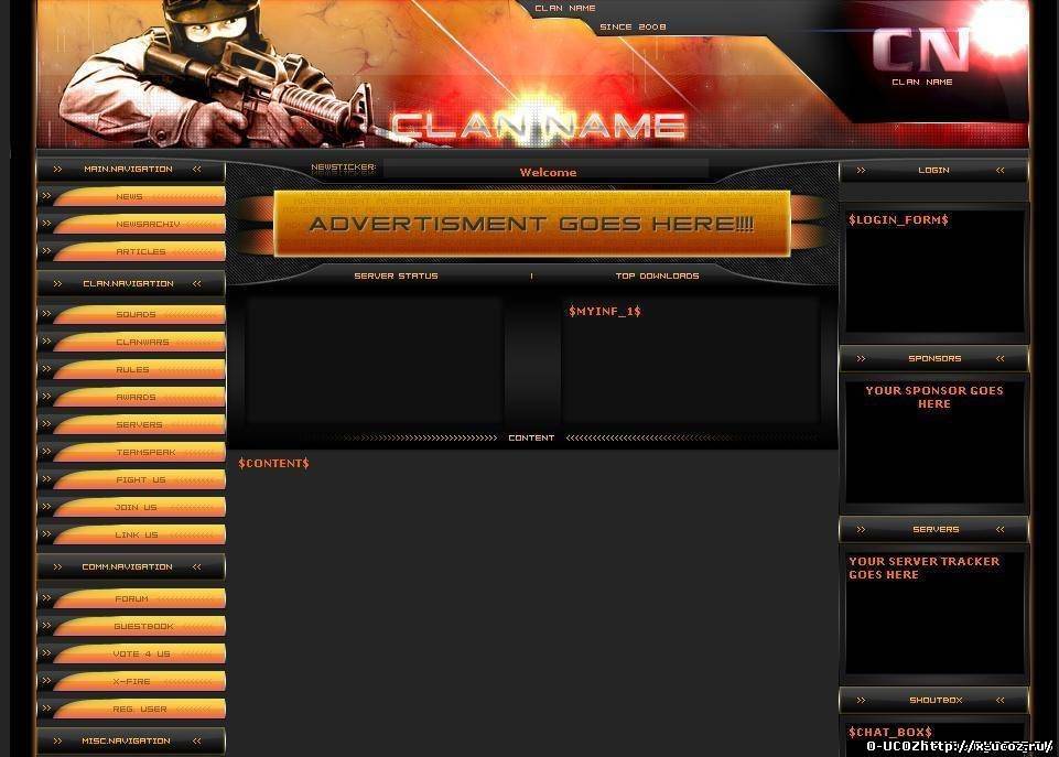 Шаблон Counter-Strike Source для uCoz